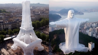 Paris' Eiffel Tower to Brazil's Christ the Redeemer as imagined by an AI artist. (Instagram/@joooo.ann) Paris' Eiffel Tower to Brazil's Christ the Redeemer as imagined by an AI artist. (Instagram/@joooo.ann)
