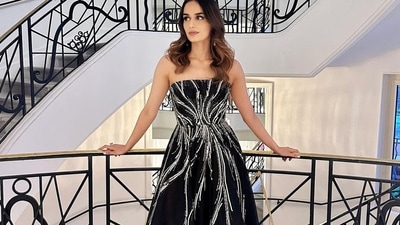 Manushi Chhillar earlier donned a strapless black dress to one of the parties she attended in Cannes. (Instagram/@manushi_chhillar) Manushi Chhillar earlier donned a strapless black dress to one of the parties she attended in Cannes. (Instagram/@manushi_chhillar)