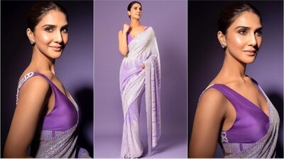 Vaani Kapoor looks stunning and glamorous as she dons a gorgeous lavender saree. (Instagram/@_vaanikapoor_) Vaani Kapoor looks stunning and glamorous as she dons a gorgeous lavender saree. (Instagram/@_vaanikapoor_)