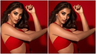 Pooja played muse to fashion designer house Monot and picked the gorgeous red gown from the shelves of the designer house. (Instagram/@hegdepooja) Pooja played muse to fashion designer house Monot and picked the gorgeous red gown from the shelves of the designer house. (Instagram/@hegdepooja)