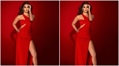 Assisted by makeup artist Kajol Mulani, Pooja decked up in smokey eyeshadow, black eyeliner, black kohl, mascara-laden eyelashes, drawn eyebrows, contoured cheeks and a shade of nude lipstick. (Instagram/@hegdepooja) Assisted by makeup artist Kajol Mulani, Pooja decked up in smokey eyeshadow, black eyeliner, black kohl, mascara-laden eyelashes, drawn eyebrows, contoured cheeks and a shade of nude lipstick. (Instagram/@hegdepooja)