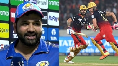 Rohit Sharma's cheeky 'big favour' message for RCB amid battle for playoffs spot Rohit Sharma's cheeky 'big favour' message for RCB amid battle for playoffs spot