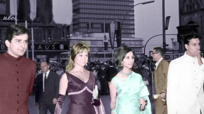 Shashi Kapoor, Felicity Kendal, Madhur Jaffrey, and Soumitra Chatterjee at the Berlin film festival.