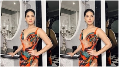 Sunny played muse to fashion designer Khushbu Rathod and picked a stunning long dress to get into the weekend mood in style. (Instagram/@sunnyleone) Sunny played muse to fashion designer Khushbu Rathod and picked a stunning long dress to get into the weekend mood in style. (Instagram/@sunnyleone)