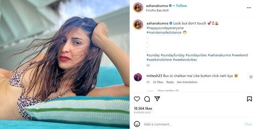 Aahana Kumra has shared an important message for her fans. Aahana Kumra has shared an important message for her fans.