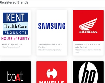 A view of 'Right to Repair'portal's homapage displaying the registered brands.