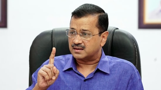 Delhi chief minister Arvind Kejriwal addresses a press conference on the ordinance passed by the Centre. (ANI file)