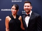 Lionel Messi poses with Antonela Roccuzzo.