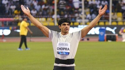 Neeraj Chopra at the Doha Diamond League (Neeraj Chopra Twitter) Neeraj Chopra at the Doha Diamond League (Neeraj Chopra Twitter)