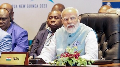 Prime Minister Narendra Modi at the 3rd Forum for India-Pacific Islands Cooperation (FIPIC) Summit at Port Moresby in Papua New Guinea on Monday. (PIB)
