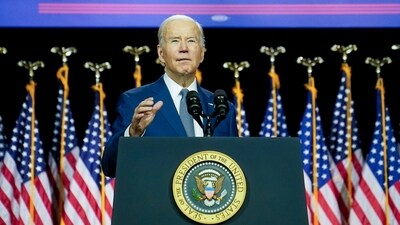 President Joe Biden speaks on the debt limit during an event at SUNY Westchester Community College. (AP)