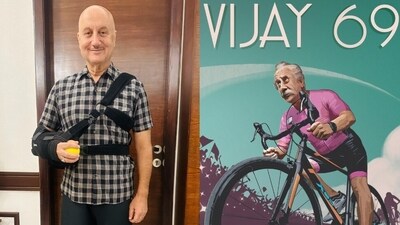Anupam Kher got hurt on Vijay 69 sets. Anupam Kher got hurt on Vijay 69 sets.