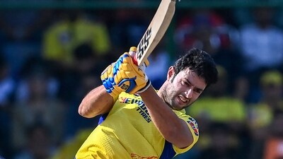 Chennai Super Kings batter Shivam Dube plays a shot (AFP)