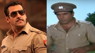 Dharmendra's 1975 film Pratiggya is an action-comedy just like Salman Khan's Dabangg (2010). Dharmendra's 1975 film Pratiggya is an action-comedy just like Salman Khan's Dabangg (2010).