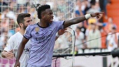 Real Madrid's Brazilian forward Vinicius Junior pointed out the fans who abused him (AFP) Real Madrid's Brazilian forward Vinicius Junior pointed out the fans who abused him (AFP)
