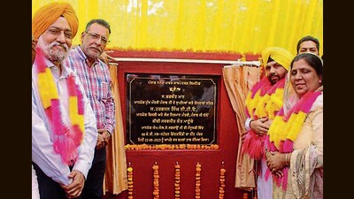Power minister Harbhajan Singh ETO inaugurating the 66 kv sub-station in Ludhiana on Monday. (HT Photo)