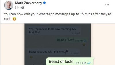 Mark Zuckerberg announced the new feature on Monday. Mark Zuckerberg announced the new feature on Monday.