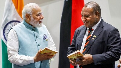 Prime Minister Narendra Modi with Papua New Guinea PM James Marape launches a translation of the Tamil classic “Thirukkural” in the Tok Pisin language of Papua New Guinea, in Port Moresby. (Twitter/MEAIndia) Prime Minister Narendra Modi with Papua New Guinea PM James Marape launches a translation of the Tamil classic “Thirukkural” in the Tok Pisin language of Papua New Guinea, in Port Moresby. (Twitter/MEAIndia)