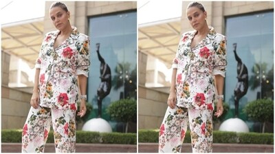 Neha played muse to fashion designer house Cover Story and picked a white floral co-ord set from the shelves of the designer house. (Instagram/@nehadhupia) Neha played muse to fashion designer house Cover Story and picked a white floral co-ord set from the shelves of the designer house. (Instagram/@nehadhupia)