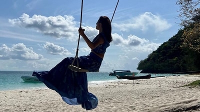 Shehnaaz Gill has also shared a picture of herself as she enjoyed on a swing by the beach. She has been working hard since several months and took a much-needed break after her first film's release. Shehnaaz Gill has also shared a picture of herself as she enjoyed on a swing by the beach. She has been working hard since several months and took a much-needed break after her first film's release. 