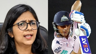 DCW chairperson Swati Maliwal and cricketer Shubhman Gill DCW chairperson Swati Maliwal and cricketer Shubhman Gill