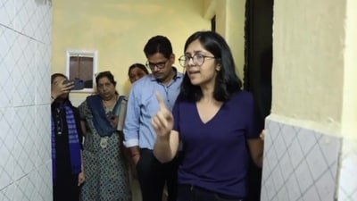 A 50-litre can of acid was found inside a women’s public toilet outside the GB Pant Hospital in Delhi’s Daryaganj (Twitter/Screengrab)
