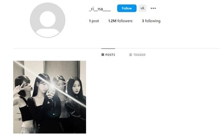 Karina also posted a picture with her teammates as her first post.