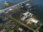 An aerial view of flood waters and destruction caused by Hurricane Delta in Creole, Louisiana in 2020. (Mario Tama / AFP) An aerial view of flood waters and destruction caused by Hurricane Delta in Creole, Louisiana in 2020. (Mario Tama / AFP)