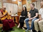 Preity Zinta and Gene Goodenough with Dalai Lama in Dharamshala.
