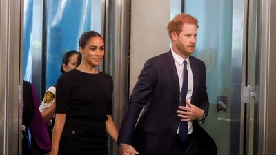 Britain's Prince Harry and his wife Meghan, Duchess of Sussex are seen. (Reuters)