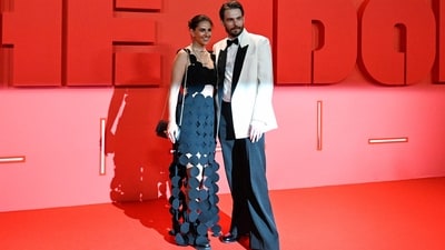 US director Sam Levinson poses with producer Ashley Levinson during a photocall for the series The Idol during a Cannes after-party. (AFP) US director Sam Levinson poses with producer Ashley Levinson during a photocall for the series The Idol during a Cannes after-party. (AFP)