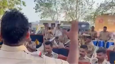 Mumbai Police band plays Bella Ciao. (Twitter/@CPMumbaiPolice) Mumbai Police band plays Bella Ciao. (Twitter/@CPMumbaiPolice)