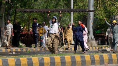 Rioters demonstrate in Pakistan. (AP) Rioters demonstrate in Pakistan. (AP)