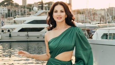 Sunny Leone shares first pictures from Cannes looking like a summer dream in green cut-out gown. (Instagram) Sunny Leone shares first pictures from Cannes looking like a summer dream in green cut-out gown. (Instagram)