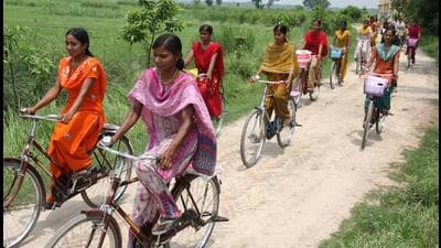 The cycle scheme for girls was launched by the Nitish Kumar government in 2006-07. (HT Photo) The cycle scheme for girls was launched by the Nitish Kumar government in 2006-07. (HT Photo)