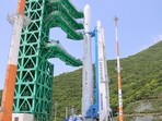 In this photo released by the Korea Aerospace Research Institute, the Nuri rocket sits on its launch pad at the Naro Space Center in Goheung, South Korea. In this photo released by the Korea Aerospace Research Institute, the Nuri rocket sits on its launch pad at the Naro Space Center in Goheung, South Korea.