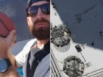 The image shows Dude Perfect dropping a basketball from a height of 856 feet.