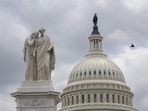 The Peace Monument with a figure of Grief weeping on the shoulder of History is seen in front of the US Capitol in Washington, DC. Republicans have paused crunch US debt default talks less than two weeks before a potentially catastrophic default, House Speaker Kevin McCarthy said Friday, citing lack of movement from Democrats. The Peace Monument with a figure of Grief weeping on the shoulder of History is seen in front of the US Capitol in Washington, DC. Republicans have paused crunch US debt default talks less than two weeks before a potentially catastrophic default, House Speaker Kevin McCarthy said Friday, citing lack of movement from Democrats.