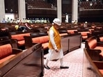 Prime Minister Narendra Modi inspecting the new parliament complex. (File) Prime Minister Narendra Modi inspecting the new parliament complex. (File)