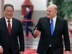 Russian prime minister Mikhail Mishustin with Chinese Premier Li Qiang. Russian prime minister Mikhail Mishustin with Chinese Premier Li Qiang.