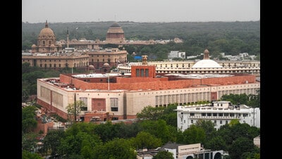 A view of the new Parliament House Building. (HT Photo) A view of the new Parliament House Building. (HT Photo)
