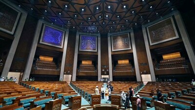 In anticipation of future requirements, the newly constructed Parliament building has been designed to accommodate a larger number of members. The Lok Sabha will now have arrangements to seat 888 members, a significant increase from the current provision of 543 members. Similarly, the Rajya Sabha will be able to accommodate 384 members, compared to the existing capacity of 250. (ANI) In anticipation of future requirements, the newly constructed Parliament building has been designed to accommodate a larger number of members. The Lok Sabha will now have arrangements to seat 888 members, a significant increase from the current provision of 543 members. Similarly, the Rajya Sabha will be able to accommodate 384 members, compared to the existing capacity of 250. (ANI)