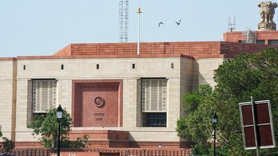 A view of the newly-constructed Parliament building which is set to inaugurated by Prime Minister Narendra Modi on May 28. (ANI)