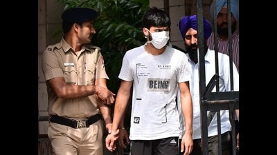Accused Paramveer after being presented in court in Chandigarh on Tuesday. (Keshav Singh/HT) Accused Paramveer after being presented in court in Chandigarh on Tuesday. (Keshav Singh/HT)