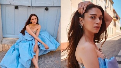 Aditi Rao Hydari unveiled her first outfit from Cannes this year. Aditi Rao Hydari unveiled her first outfit from Cannes this year.