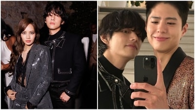 BTS' V hangs out with Lisa, shares selfies with Park Bo-gum from Naomi Campbell's birthday party. (Instagram/@germanlarkin @thv) BTS' V hangs out with Lisa, shares selfies with Park Bo-gum from Naomi Campbell's birthday party. (Instagram/@germanlarkin @thv)