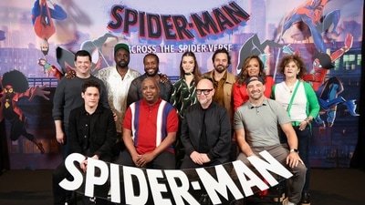 Chris Miller, Phil Lord, cast members Brian Tyree Henry, Shameik Moore, Hailee Steinfeld, Jake Johnson, Luna Lauren Velez, producer Amy Pascal, directors Joaquim Dos Santos, Justin K. Thompson and Kemp Powers attend a photo call for Spider-Man: Across the Spider-Verse, in Beverly Hills, California, U.S. May 22, 2023. REUTERS/Mario Anzuoni (REUTERS)