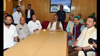 Himachal Pradesh Chief Minister Sukhvinder Singh Sukhu virtually addresses 12th annual workshop of JICA's NRM held at Shimla, in Dharamshala on Wednesday. (ANI Photo) Himachal Pradesh Chief Minister Sukhvinder Singh Sukhu virtually addresses 12th annual workshop of JICA's NRM held at Shimla, in Dharamshala on Wednesday. (ANI Photo)