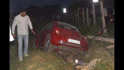 Paramvir Singh Dhola, 19, was driving the Volkswagen Beetle that claimed the life of three and left four others injured in Dhanas on May 17. (HT File Photo) Paramvir Singh Dhola, 19, was driving the Volkswagen Beetle that claimed the life of three and left four others injured in Dhanas on May 17. (HT File Photo)