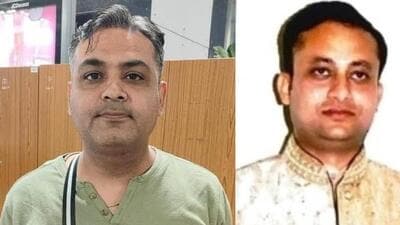 Sandeep Mannan (left), who belongs to Delhi and works in a tech company in Bengaluru, was detained on Monday night and (right) Sandeep Bareta, wanted by Punjab Police in connection with the sacrilege cases of 2015. The Bengaluru airport authorities detained Sandeep Mannan as his first name, father’s name, and birth year matched with Bareta’s as mentioned in the lookout circular. (HT Photos)